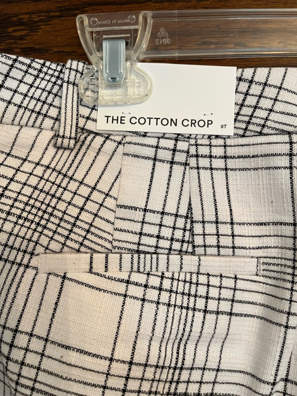 NWT Ann Taylor Cotton Crop Windowpane Plaid, 8 Tall/Long - Picture 6 of 8